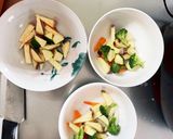 根菜茄子白菜簡単きな粉チリ味温野菜サラダ作り方4写真