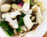 根菜茄子白菜簡単きな粉チリ味温野菜サラダ作り方13写真