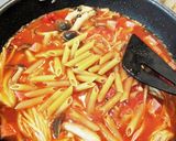 きのことベーコンのトマトペンネ作り方7写真