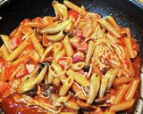 きのことベーコンのトマトペンネ作り方9写真