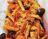きのことベーコンのトマトペンネ作り方10写真