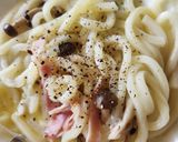 チーズクリームうどん★ランチ★受験生夜食作り方3写真