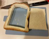 冷凍食パンでくり抜き卵キムチーズトースト作り方1写真