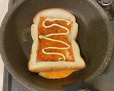 冷凍食パンでくり抜き卵キムチーズトースト作り方4写真