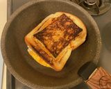 冷凍食パンでくり抜き卵キムチーズトースト作り方10写真