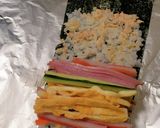 コンビニおにぎりで恵方巻(๑•̀ㅂ•́)作り方3写真