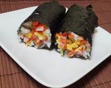 コンビニおにぎりで恵方巻(๑•̀ㅂ•́)作り方4写真