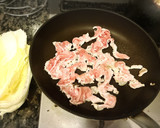 豚こま肉と白菜のめんつゆ炒め煮作り方1写真