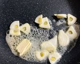 菜の花たっぷりガリバタ醤油パスタ作り方2写真