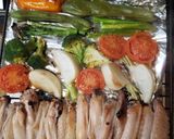 主菜と副菜が完成、手羽中の酢焼きグリル作り方6写真
