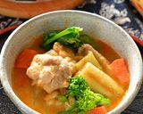 ハリッサ入り鶏肉と野菜の“みそスープ”♪作り方7写真