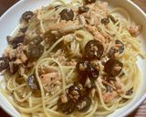 鮭と黒オリーブのバターソース・パスタ作り方7写真