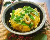 スナップエンドウとちくわの玉子丼作り方4写真