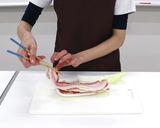 白菜と豚肉のミルフィーユ蒸し作り方1写真