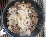 蓮根と挽き肉の混ぜご飯。作り方3写真