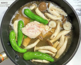 鶏ささみ肉と長ネギとシメジの卵とじ作り方3写真