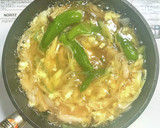 鶏ささみ肉と長ネギとシメジの卵とじ作り方5写真