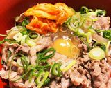 うちの家の牛丼キムチネギ卵トッピング作り方3写真