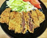 大阪式♪牛ロースのミルフィーユ・ビフカツ作り方9写真