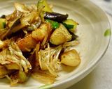 3287乱切り野菜とたたみいわし醤油炒め作り方4写真