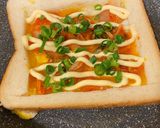 冷凍食パンでくり抜き卵キムチーズトースト作り方5写真