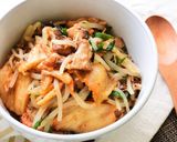 【主食・主菜・副菜】さば味噌キムチ丼作り方5写真