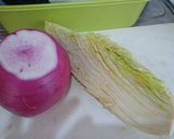 赤カブと白菜の紅白炒め作り方1写真