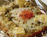 半熟卵deカマンベールしらす★食パン朝食作り方3写真