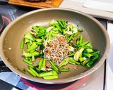 カブの葉とシラスと干しエビのパスタ作り方6写真