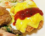 ひき肉でハンバーグメインの今日のご飯作り方1写真
