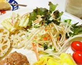 ひき肉でハンバーグメインの今日のご飯作り方5写真