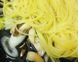 和風パスタ●長葱＆茸の海苔たまごパスタ作り方2写真