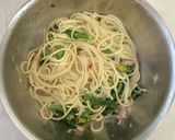 簡単！ツナと菜の花のペペロンチーノ作り方4写真