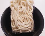高菜明太うどん☆レンジで簡単☆洗い物無し作り方1写真
