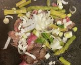 アスパラと牛肉、玉子の和風パスタ 15作り方6写真
