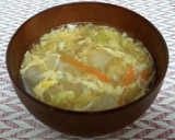 簡単！白菜のとろみ卵とじスープ作り方7写真