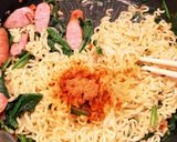 辛ラーメンアレンジ(汁なしカレー味)作り方4写真