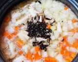 牡蠣と野菜たっぷり豆乳味噌雑炊作り方2写真