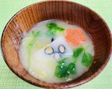 黒豆餅とハコベのお雑煮作り方3写真
