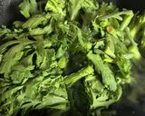 春菊とハムのニンニク炒め作り方1写真