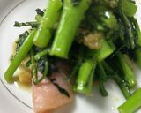春菊とハムのニンニク炒め作り方3写真
