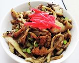 鶏皮舞茸ネギ丼作り方4写真