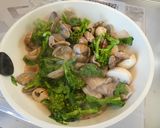 菜の花と豚肉の炒めもの作り方5写真