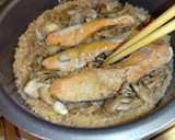 鮭と舞茸と三つ葉の炊き込みごはん作り方5写真