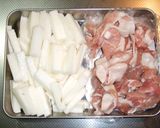 長芋と豚肉のたれ炒め.*゜作り方1写真