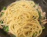 なばなとサバ缶の和風パスタ作り方4写真