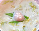 たらこペーストで白菜とホタテの豆乳スープ作り方7写真