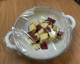 紅はるかの甘い蒸しパン＋ドライフルーツ作り方3写真