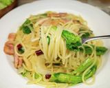 菜の花とベーコンのパスタ作り方12写真