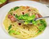 菜の花とベーコンのパスタ作り方14写真